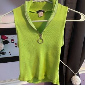 Neon green quarter zip tank